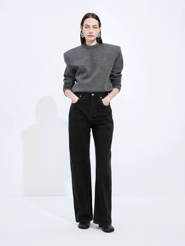 FADED BLACK WIDE LEG JEANS made by Bottega Veneta