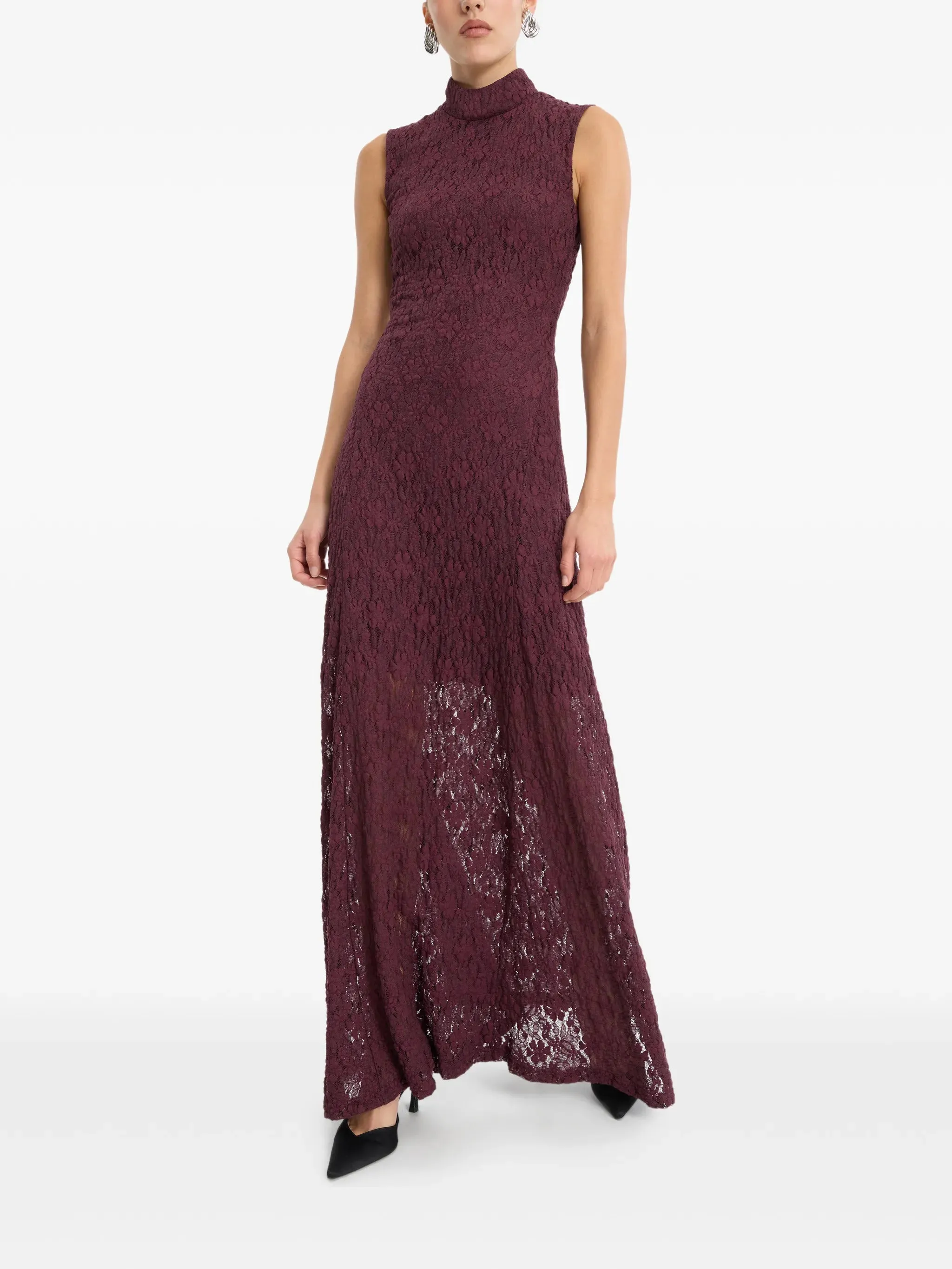 LACE MAXI FLARED DRESS sold by Lord & Taylor product image thumbnail 2