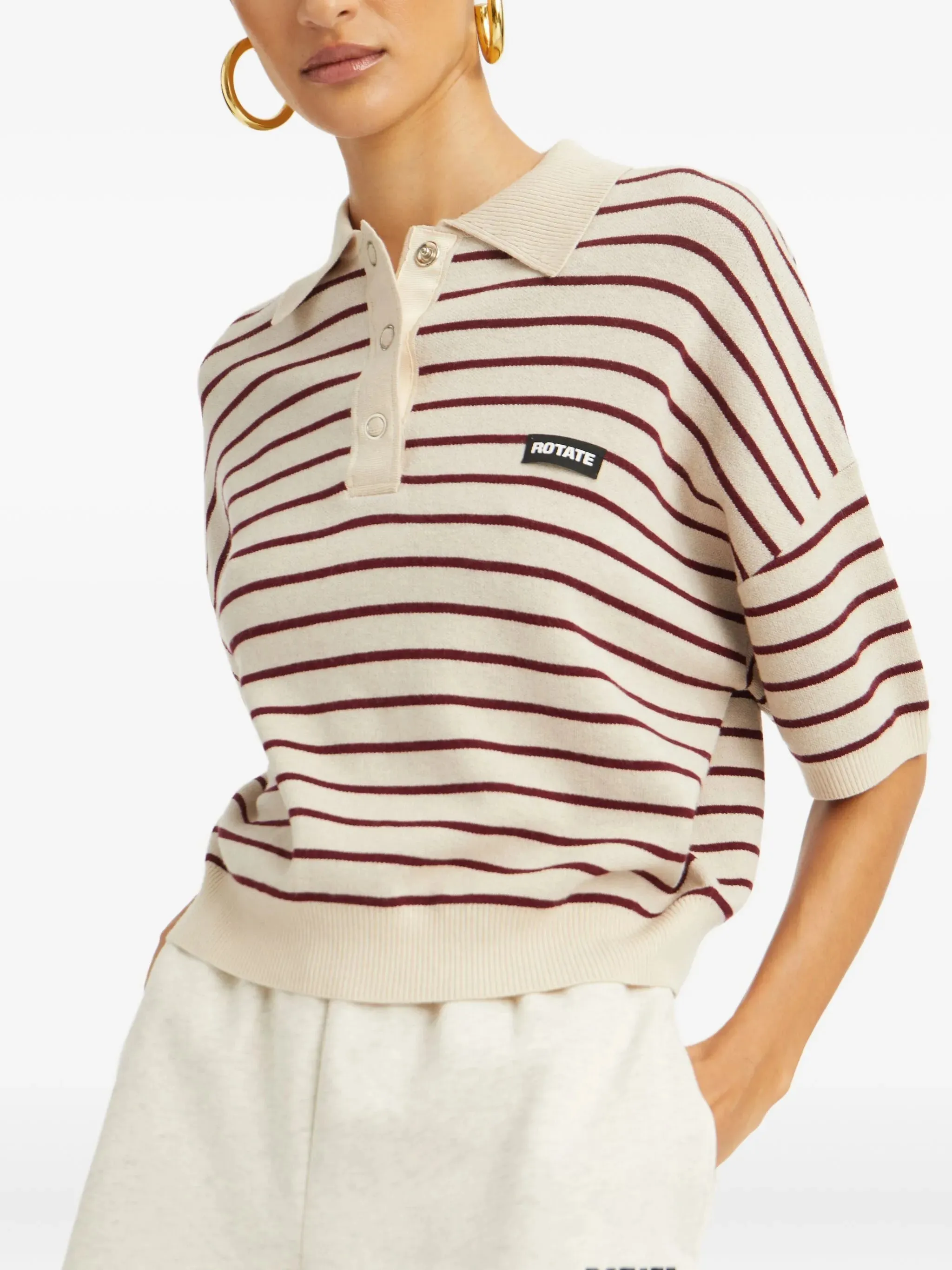 SLINKY KNIT POLO STRIPED sold by Lord & Taylor product image thumbnail 3
