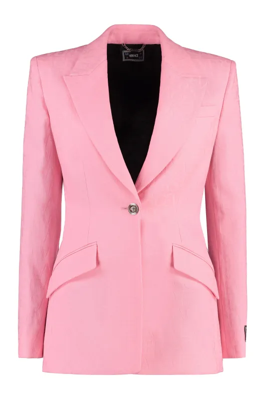 WOOL SINGLE-BREASTED BLAZER made by Versace