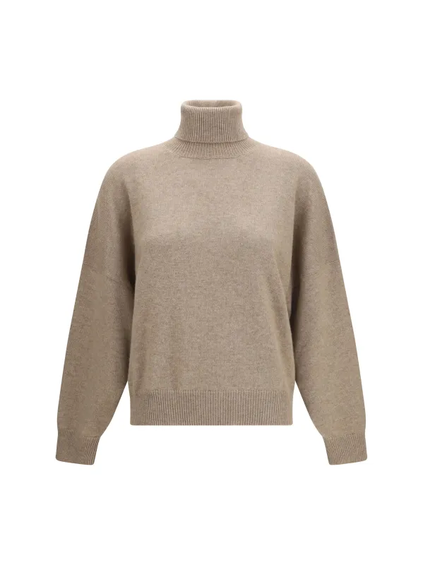 Sweater Turtleneck Cashmere Brown made by Brunello Cucinelli
