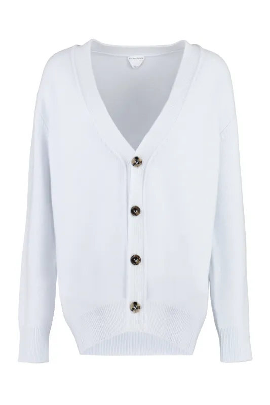 Cashmere Cardigan with Elbow Patches made by Bottega Veneta
