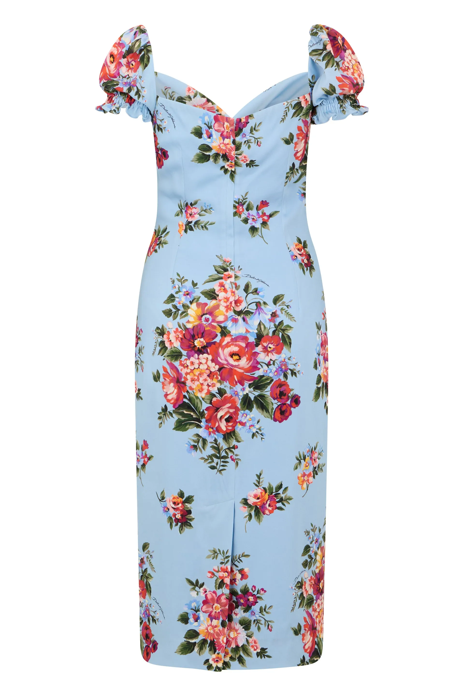 Midi Silk Dress Light Blue Floral sold by Lord & Taylor product image thumbnail 2