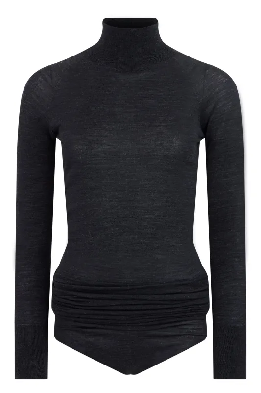 Long-Sleeve Wool Body Black made by Alaia