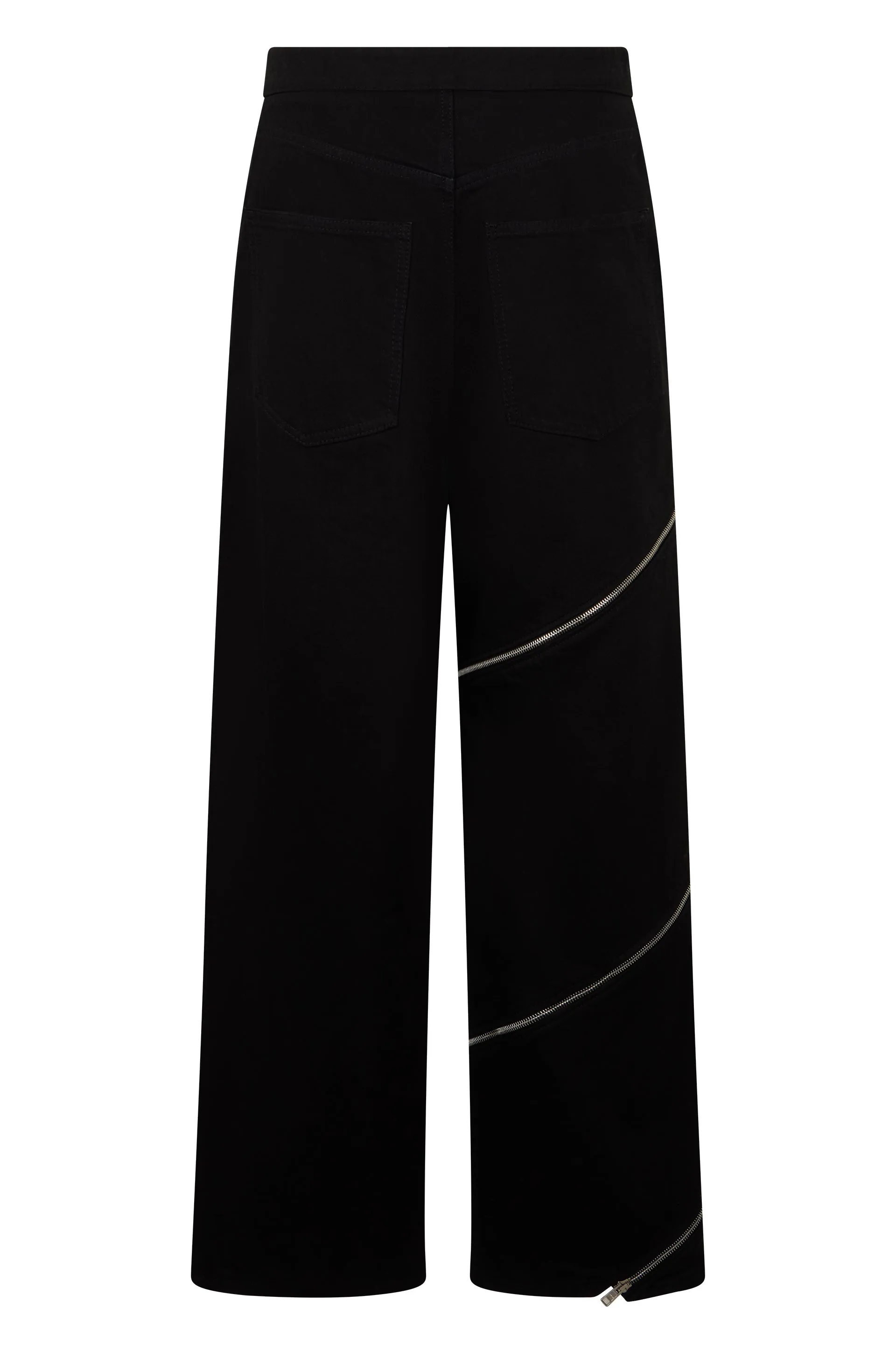 Wide-Leg Trousers with Zip Detail — Black sold by Lord & Taylor product image thumbnail 2