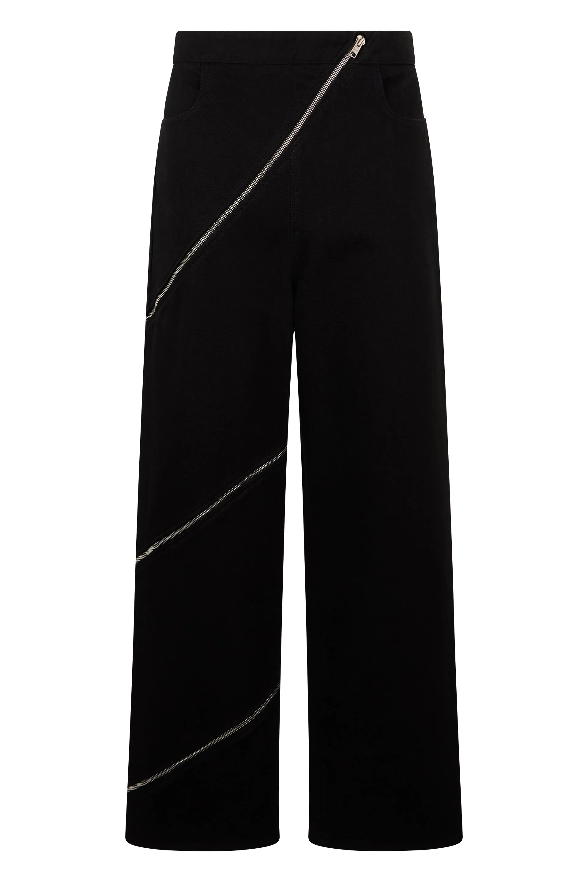 Wide-Leg Trousers with Zip Detail — Black sold by Lord & Taylor