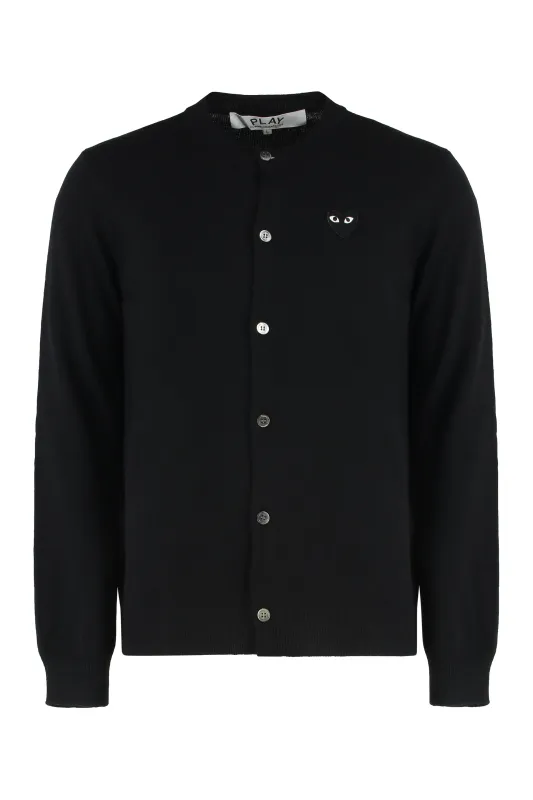 Wool Cardigan with Logo Detail made by Comme des Garcons PLAY