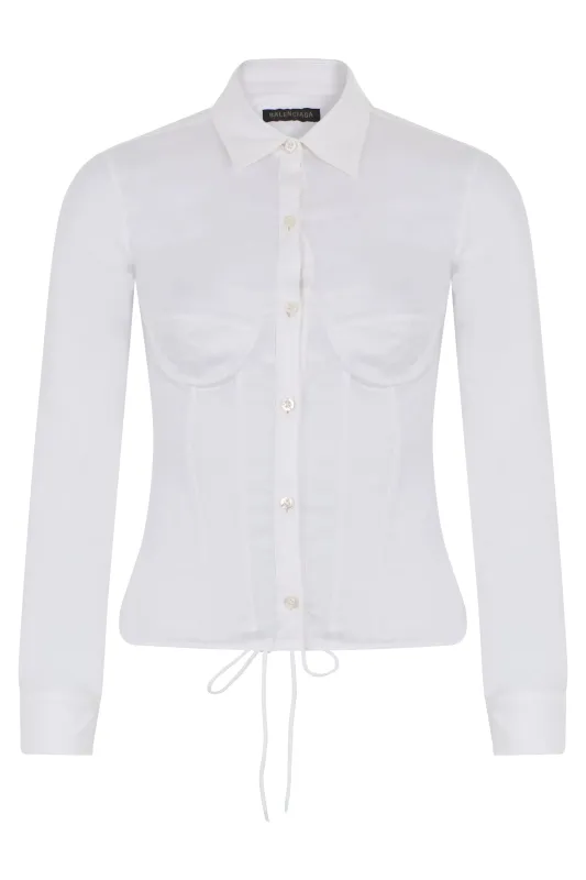 Shirt Cotton Long-Sleeve White made by Balenciaga