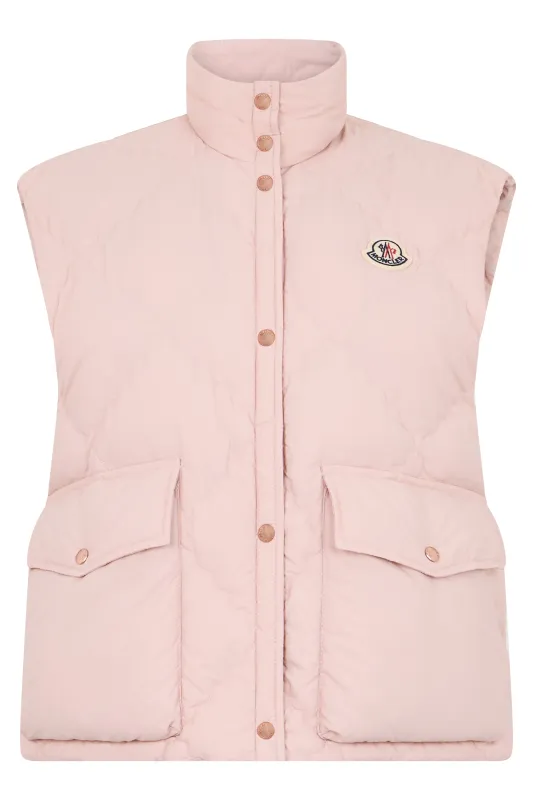 Padded Down Vest Bais Pink made by Moncler