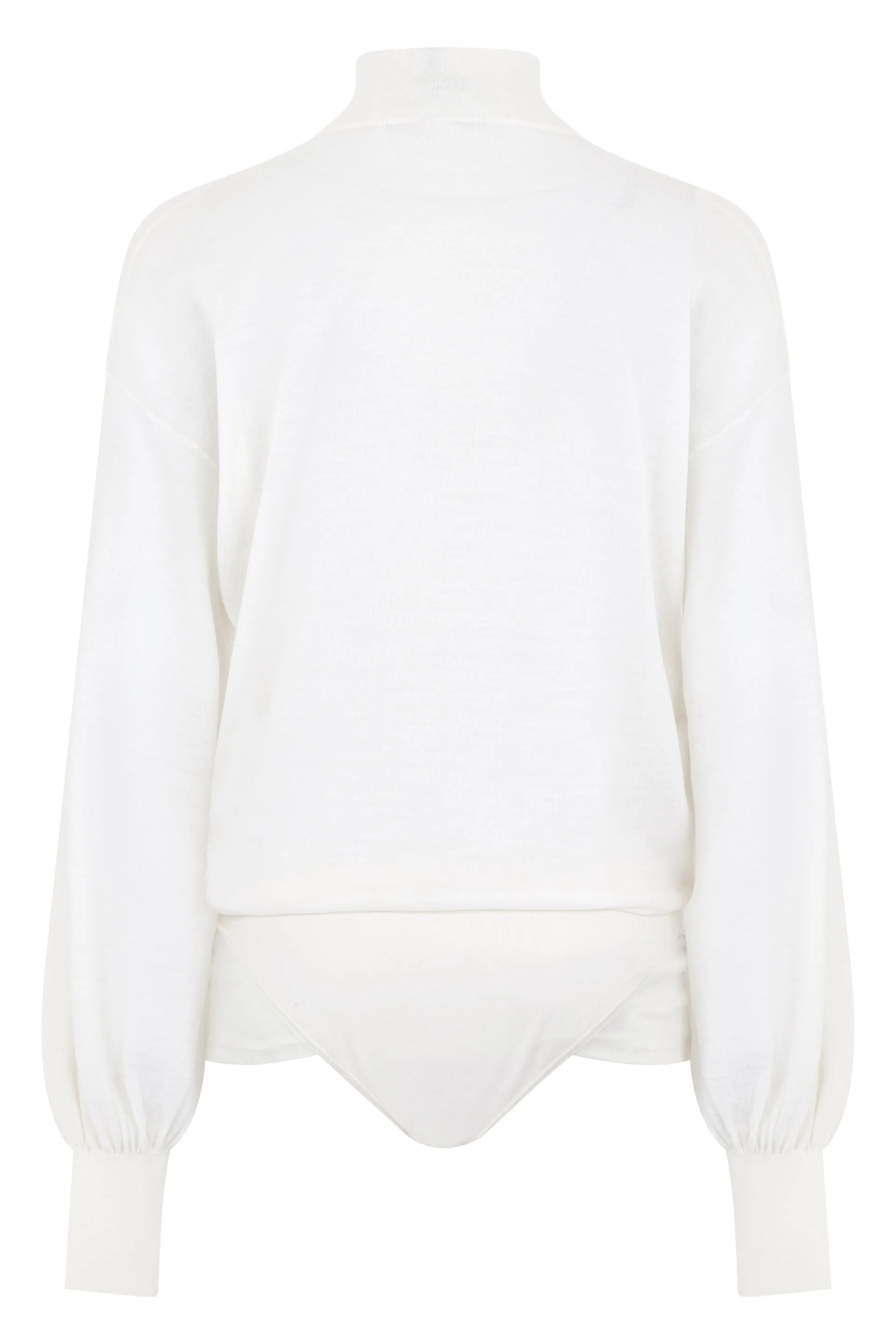 Bodysuit Long-Sleeve Mesh White sold by Lord & Taylor product image thumbnail 2