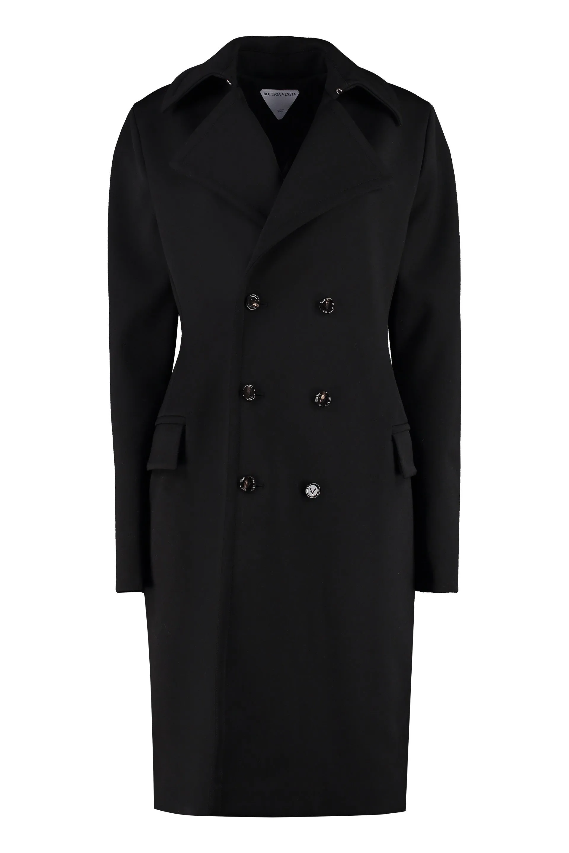 Double-Breasted Wool Coat Black sold by Lord & Taylor