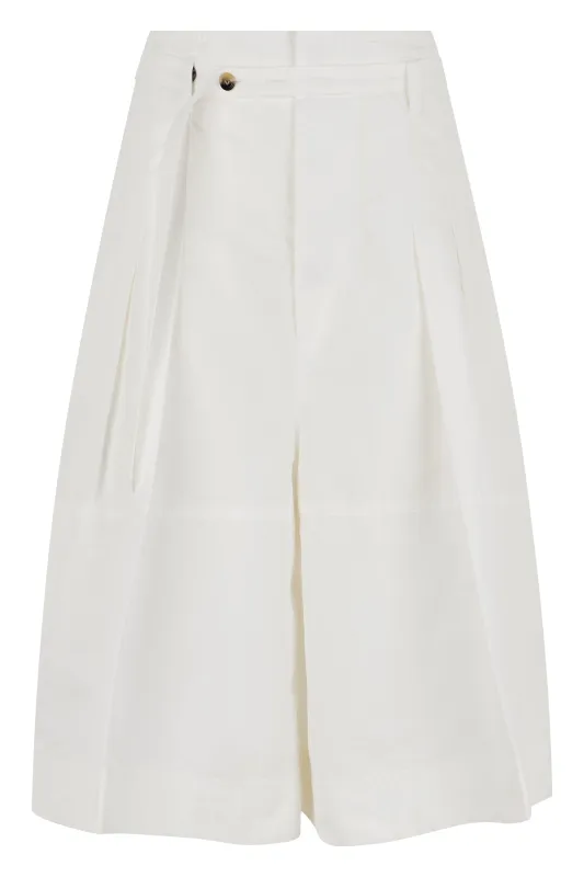 Culotte Pants White Cotton made by Bottega Veneta