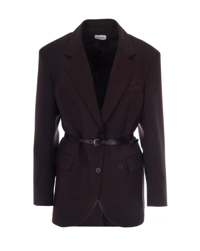 Blazer Double-Breasted Dark Brown made by P.A.R.O.S.H.