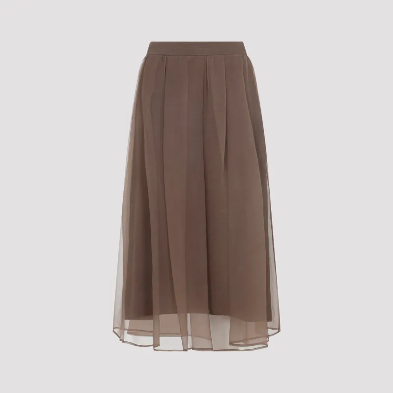Brunello Cucinelli Midi voile Skirt made by Brunello Cucinelli