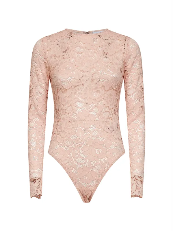 Bodysuit Floral Lace Beige made by Self-Portrait