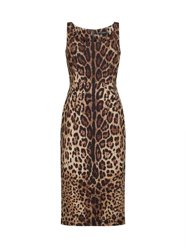 Midi Dress Leopard Print made by Dolce & Gabanna