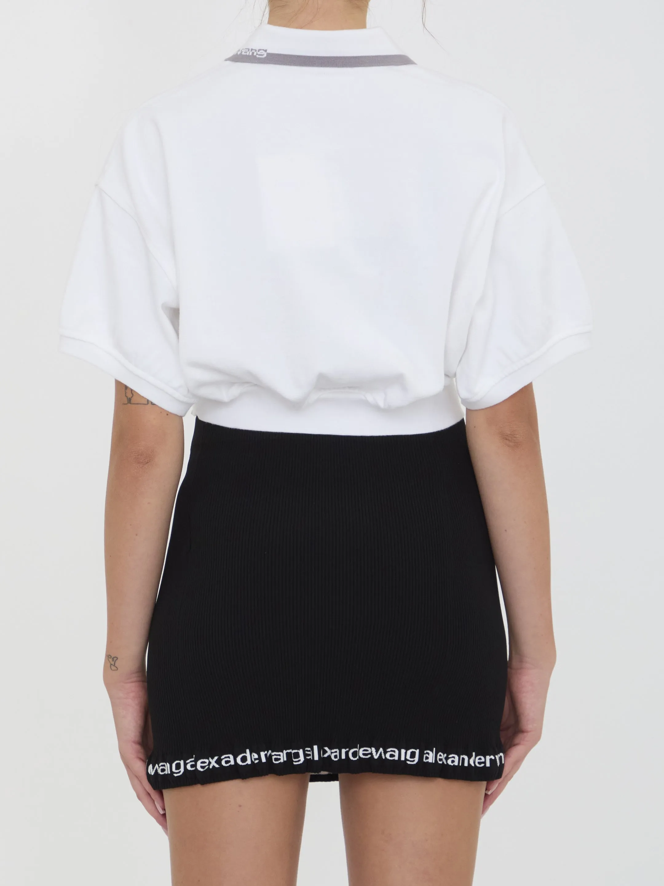 Cropped cotton polo shirt sold by Lord & Taylor product image thumbnail 4