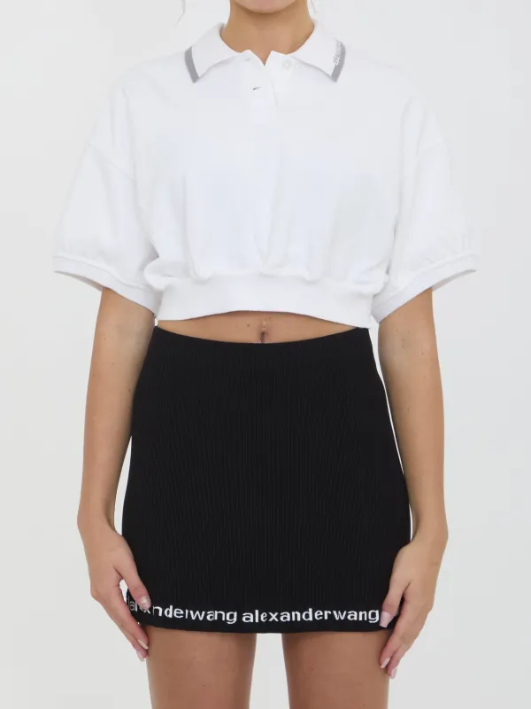 Cropped cotton polo shirt made by Alexander Wang