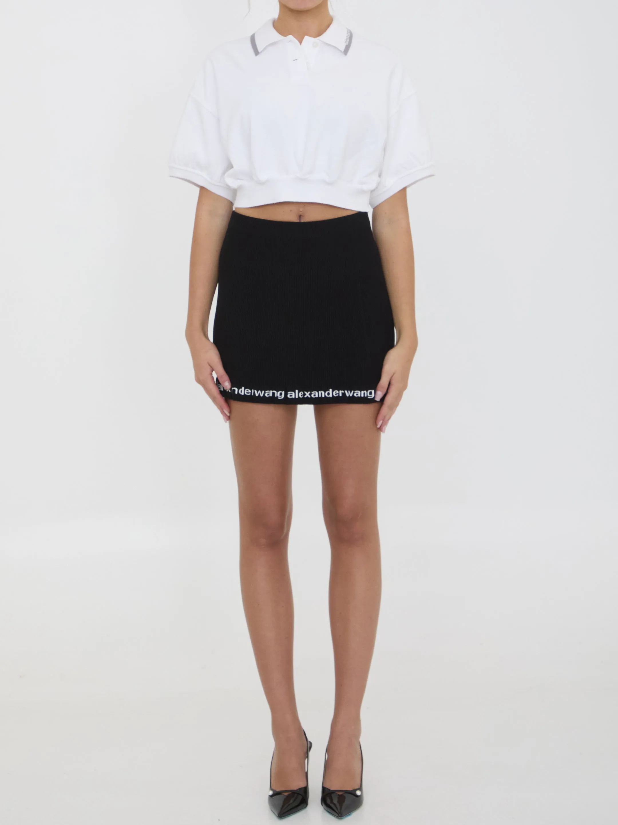 Cropped cotton polo shirt sold by Lord & Taylor product image thumbnail 5