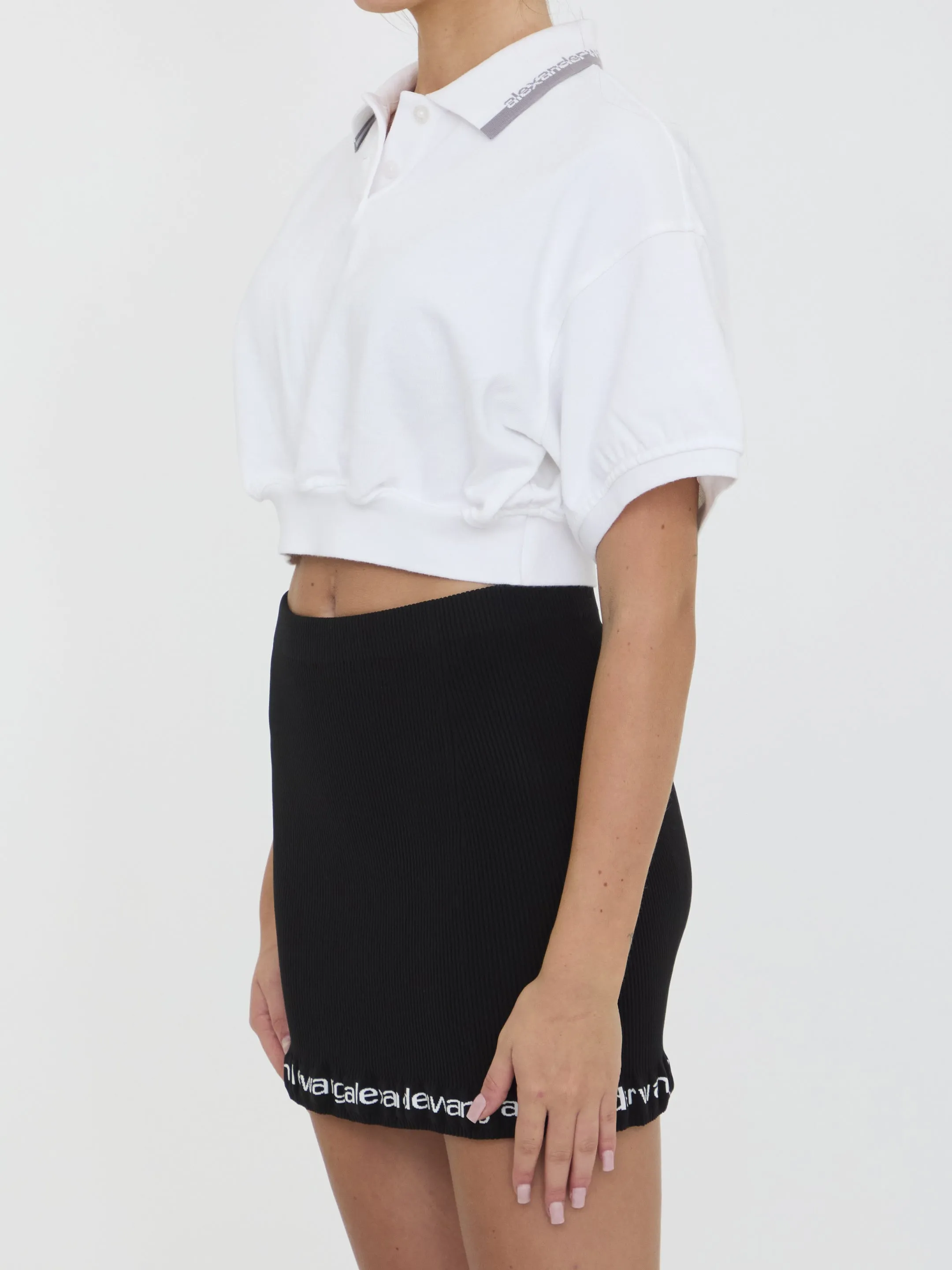 Cropped cotton polo shirt sold by Lord & Taylor product image thumbnail 2