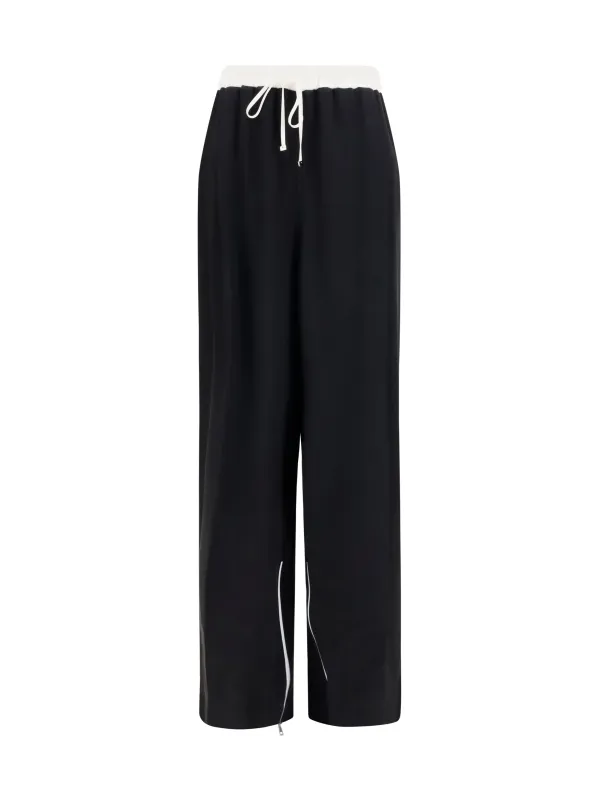 Silk Trousers Black made by Kiton
