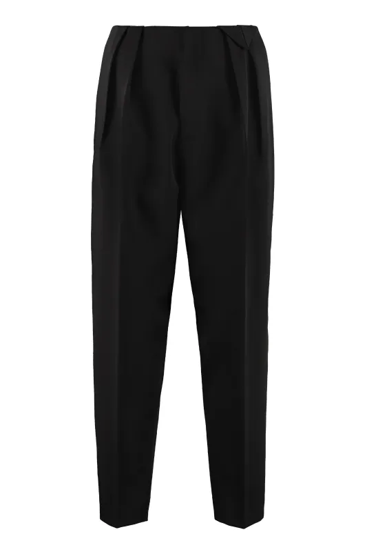Cropped Wool Trousers Black made by Bottega Veneta