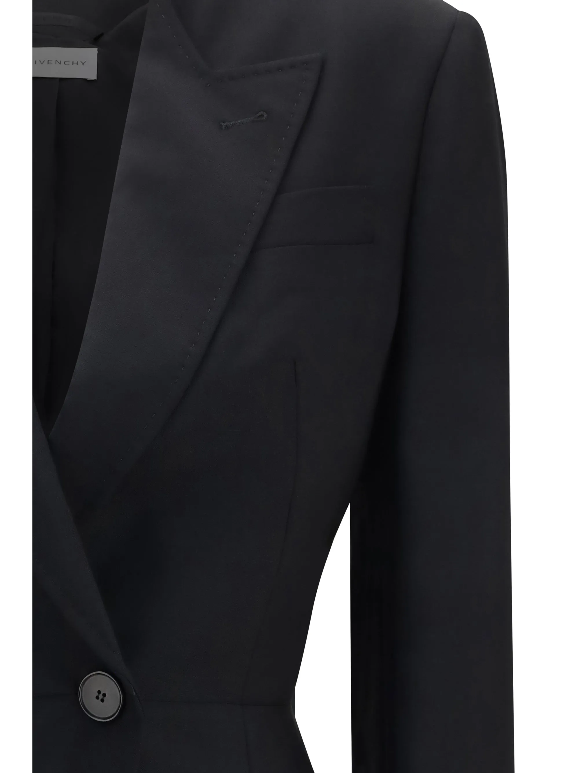 Blazer Cut-Out Double-Breasted Black Wool sold by Lord & Taylor product image thumbnail 2