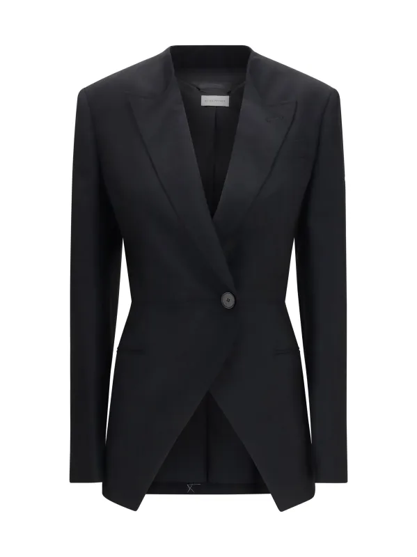 Blazer Cut-Out Double-Breasted Black Wool made by Givenchy