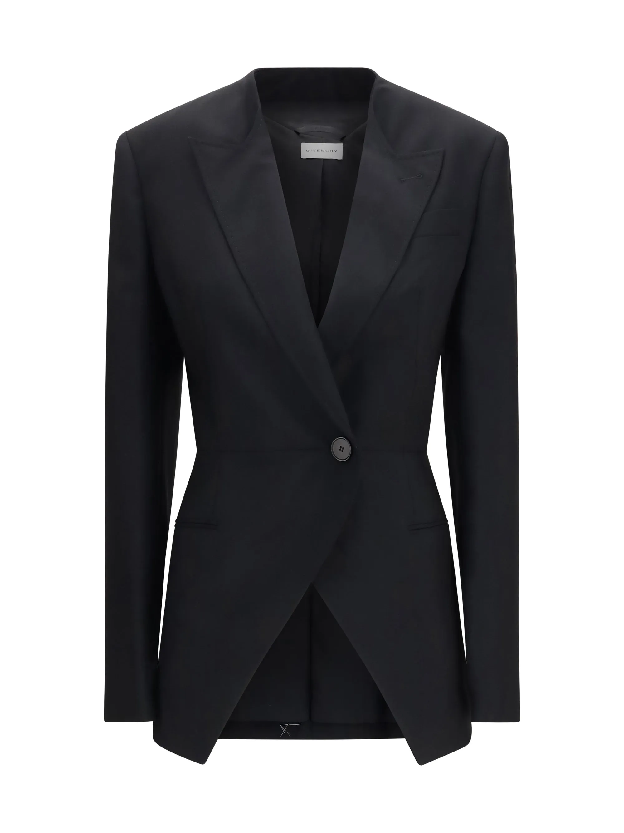 Blazer Cut-Out Double-Breasted Black Wool sold by Lord & Taylor