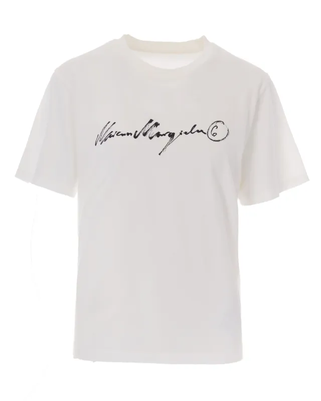 T-shirt Painted Logo Off White made by Maison Margiela