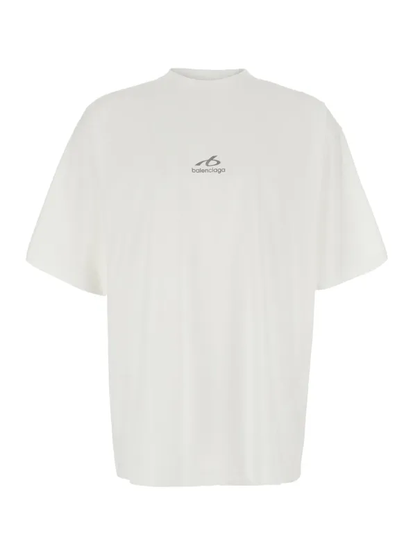 T-Shirt Crew Neck White Cotton made by Balenciaga