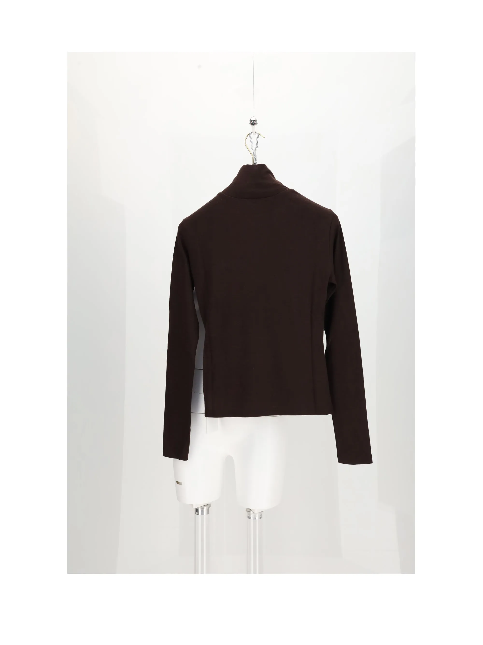 Turtleneck Wool Top Dark Chocolate/Deep Green sold by Lord & Taylor product image thumbnail 2