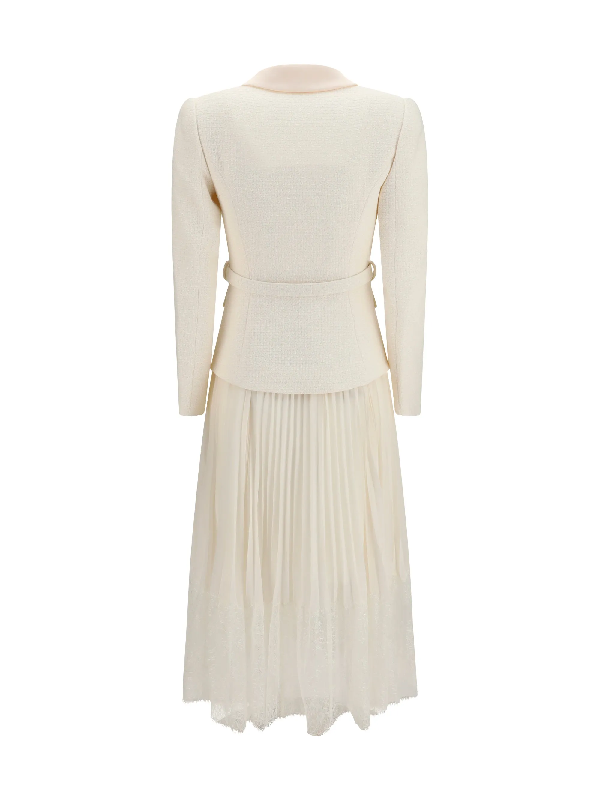 Bouclé Midi Dress with Shawl Collar Cream sold by Lord & Taylor product image thumbnail 2