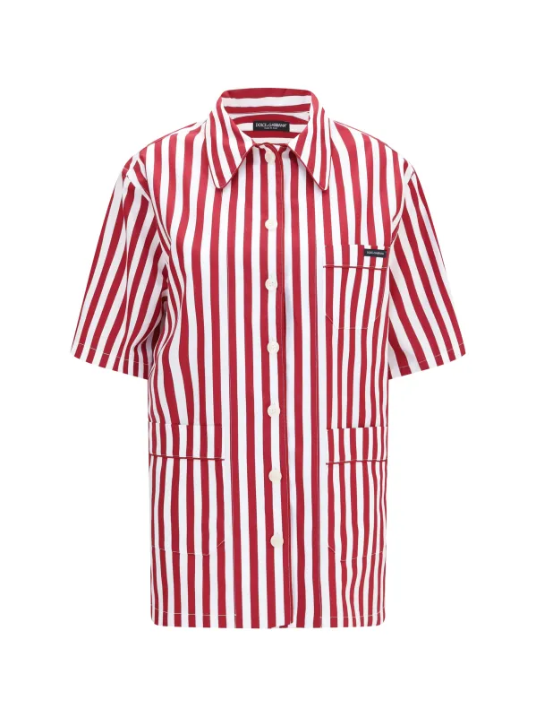 Cotton Shirt White/Red made by Dolce & Gabanna