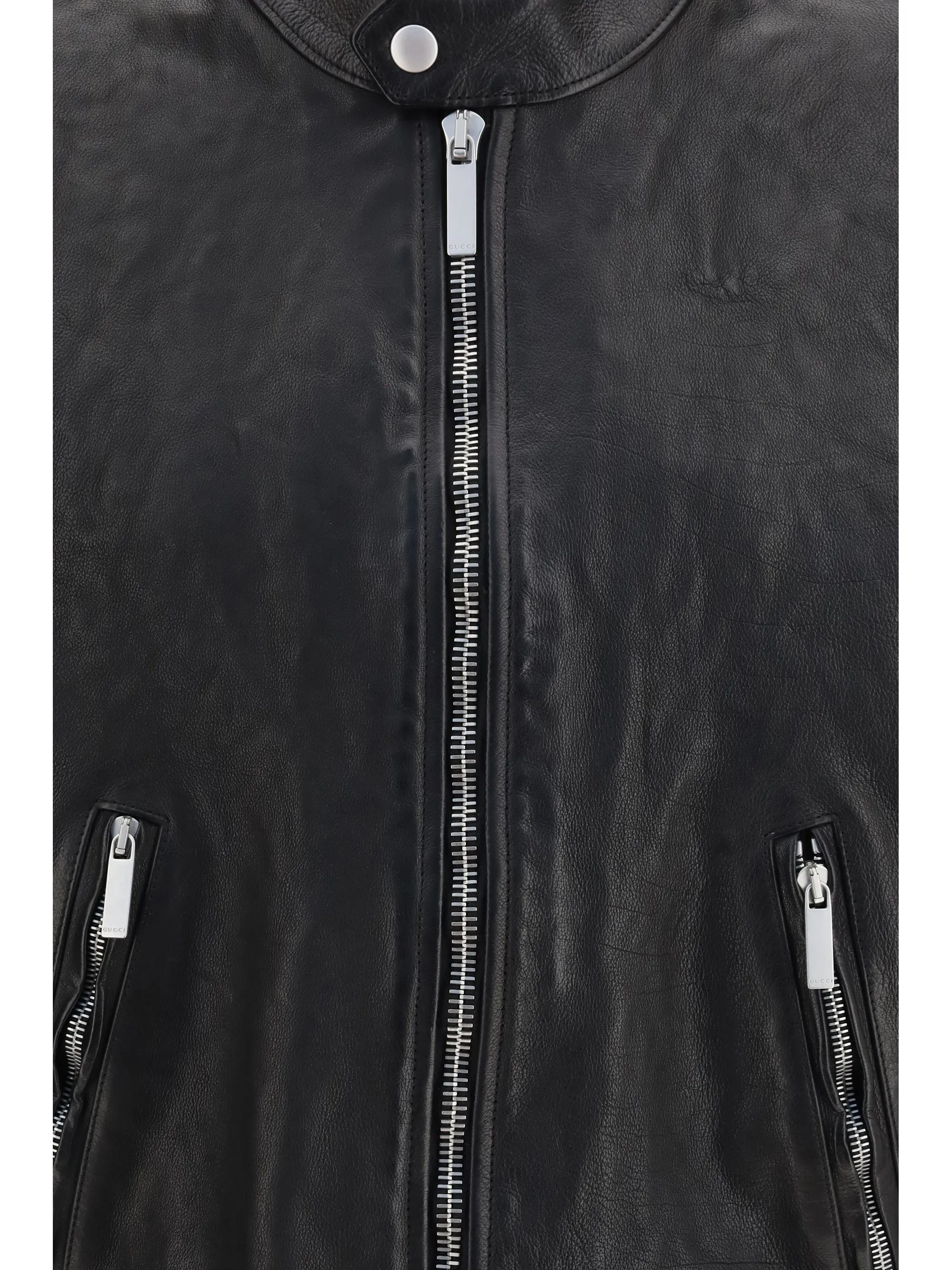 Bomber Jacket Buffalo Leather Black/Green/Red sold by Lord & Taylor product image thumbnail 2