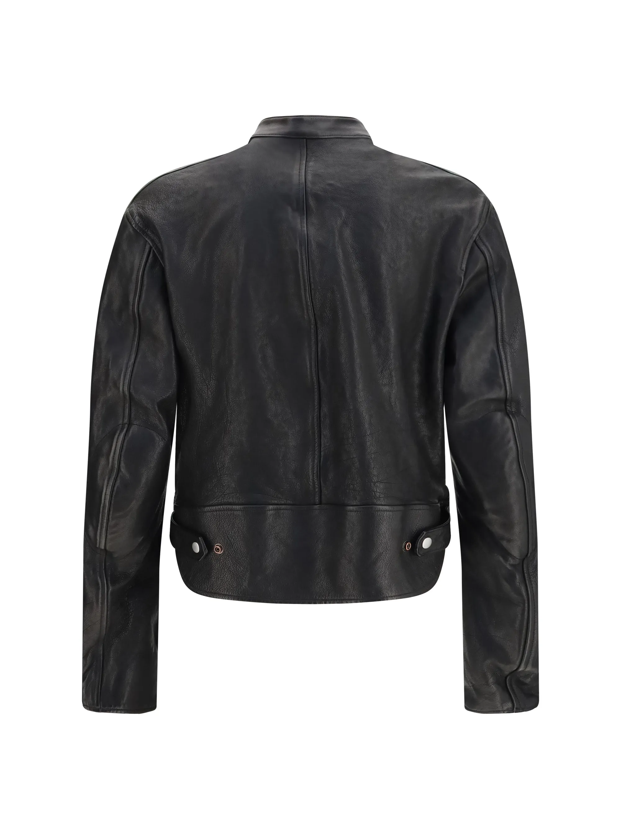 Bomber Jacket Buffalo Leather Black/Green/Red sold by Lord & Taylor product image thumbnail 3