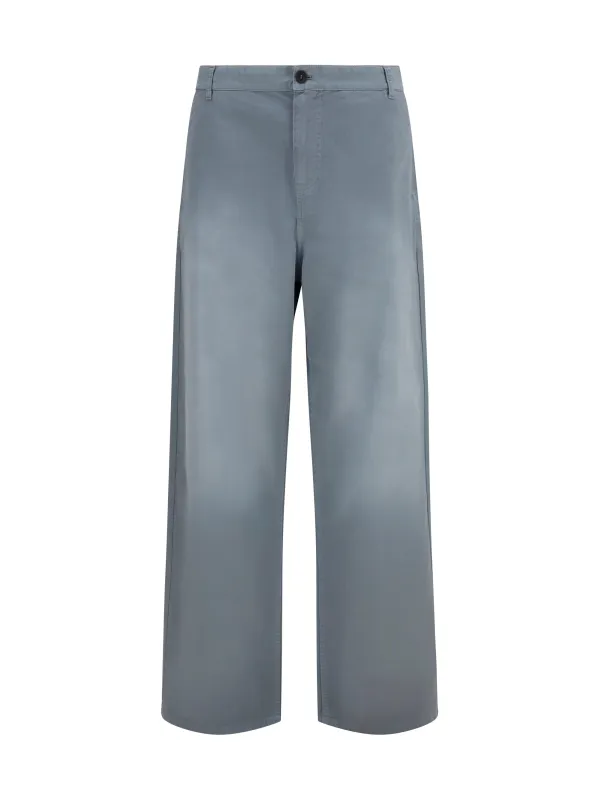 Pants Garment-Dyed Wide-Leg Steel made by Miu Miu
