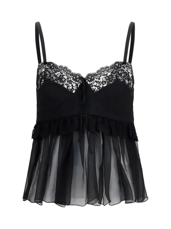 Camisole Top Silk Crêpe de Chine Black made by Chloe