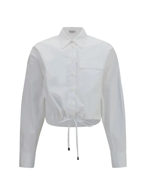 Cotton Shirt with Drawstring Waist made by Brunello Cucinelli