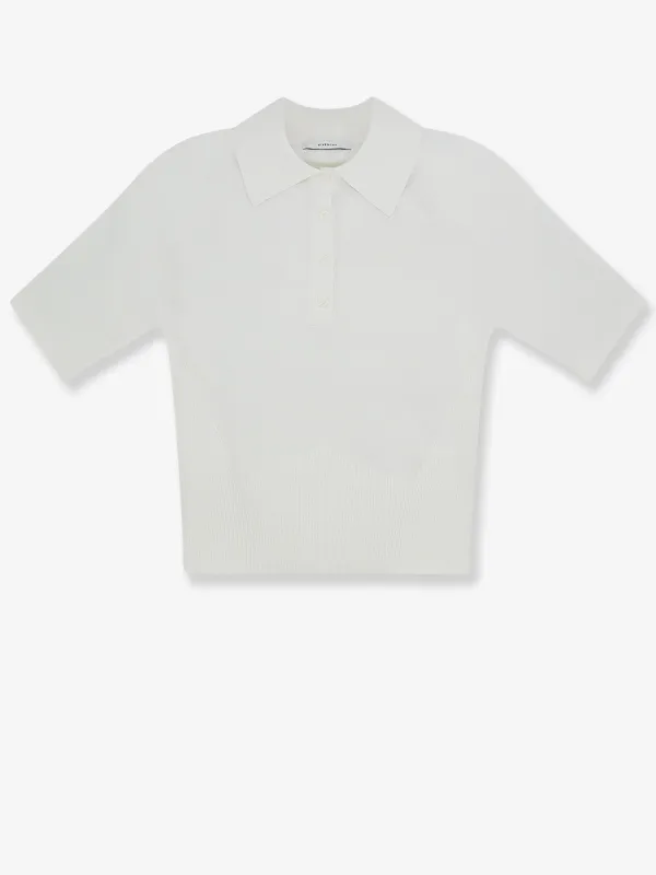 Polo Shirt Cropped Cotton-Silk White made by Givenchy