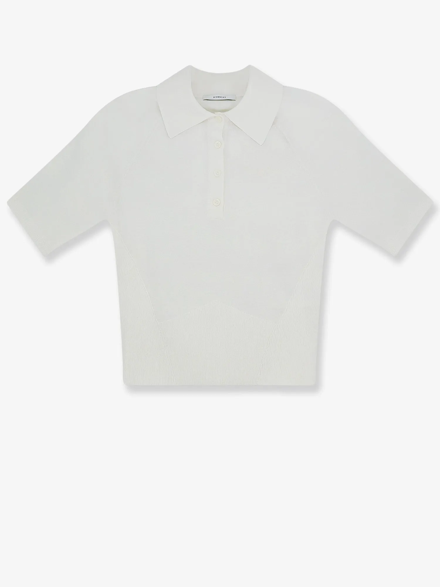 Polo Shirt Cropped Cotton-Silk White sold by Lord & Taylor