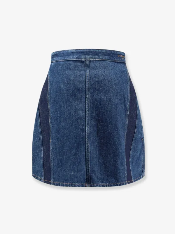 Mini Skirt Cocoon Denim Blue made by Givenchy