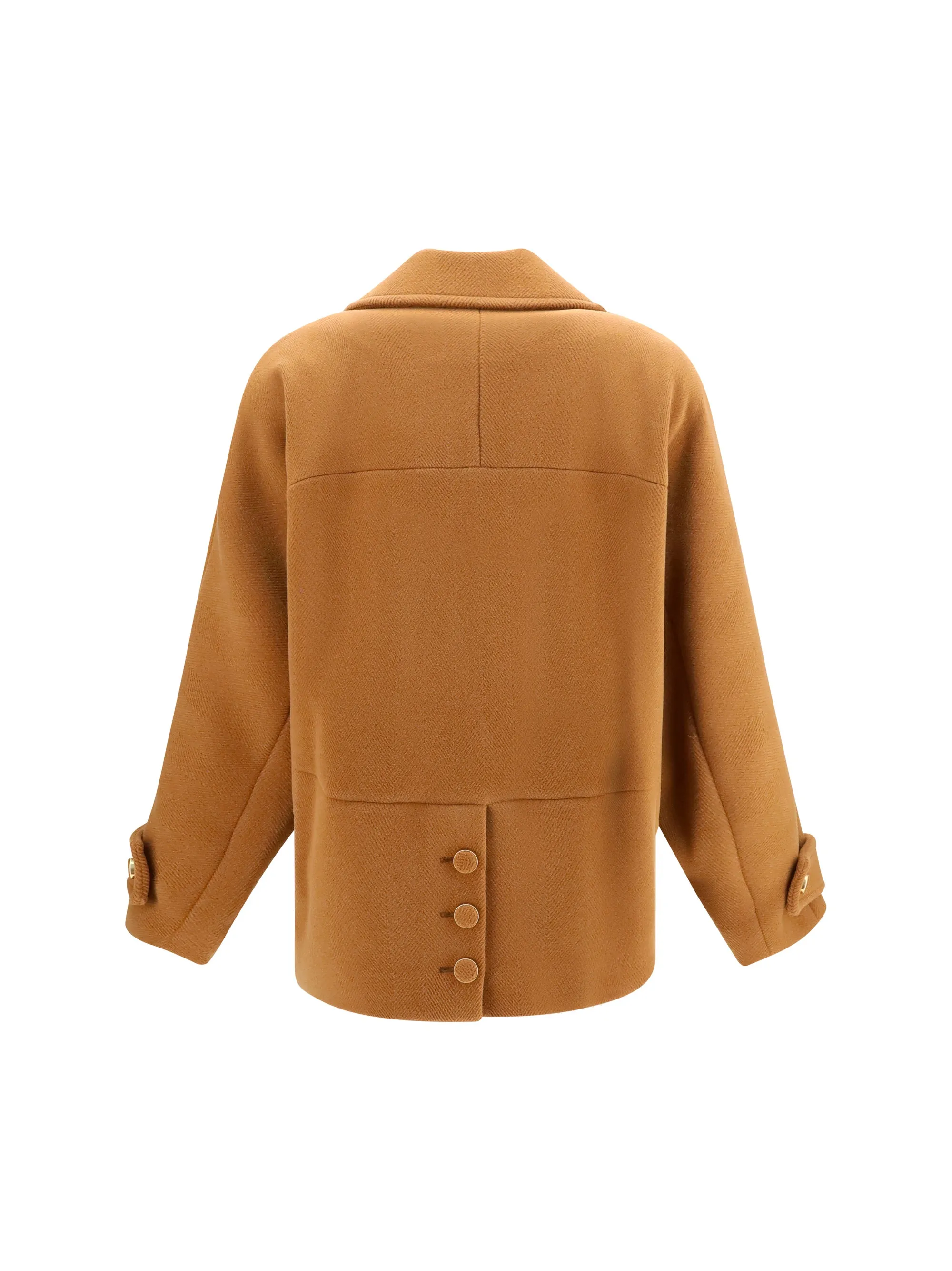 Double-Breasted Herringbone Short Coat Dusty Camel sold by Lord & Taylor product image thumbnail 3