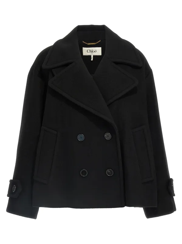 Double breasted wool coat made by Chloe