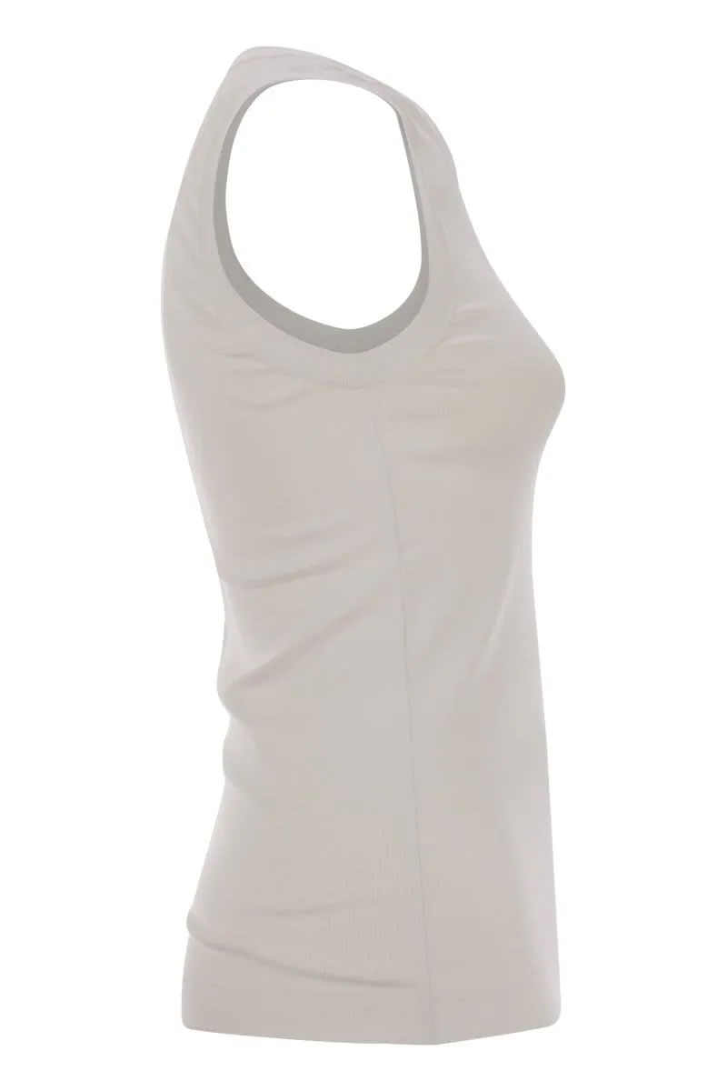 STRETCH COTTON RIBBED JERSEY TOP WITH MONILE sold by Lord & Taylor product image thumbnail 3
