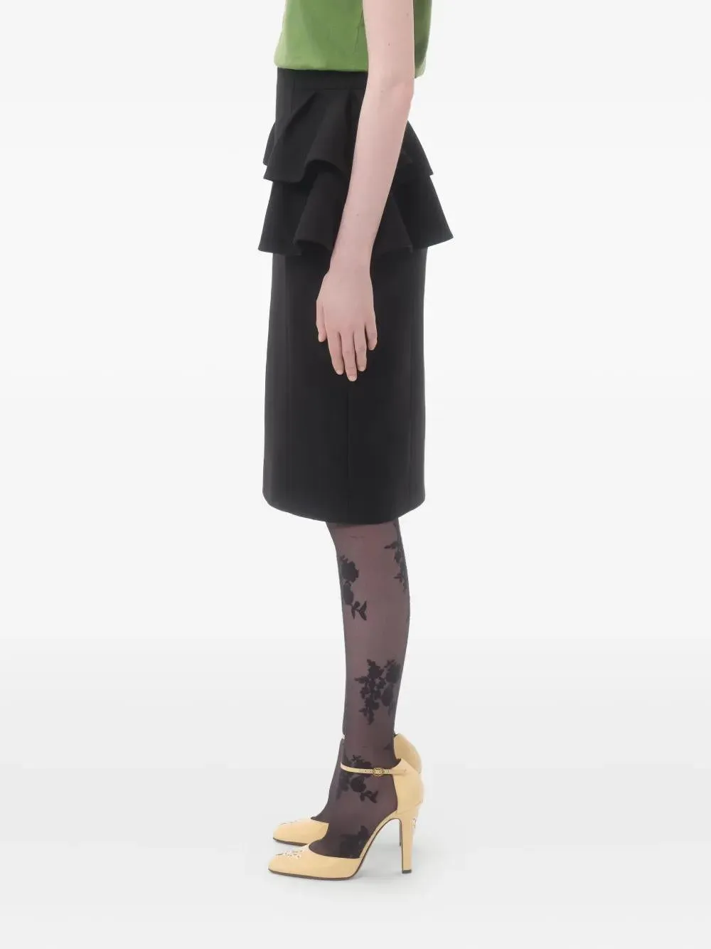 BLACK SKIRT WITH RUFFLES ON THE SIDES sold by Lord & Taylor product image thumbnail 4