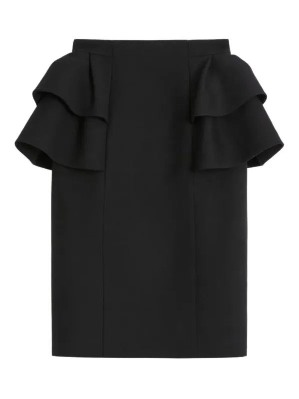 BLACK SKIRT WITH RUFFLES ON THE SIDES made by Valentino