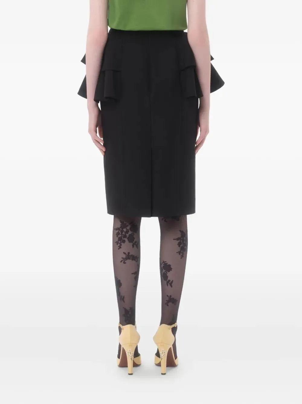 BLACK SKIRT WITH RUFFLES ON THE SIDES sold by Lord & Taylor product image thumbnail 5