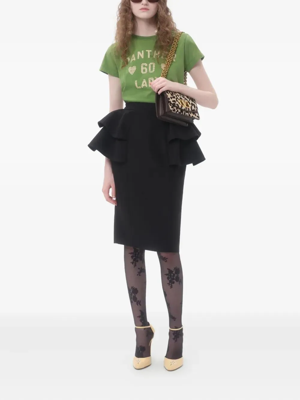BLACK SKIRT WITH RUFFLES ON THE SIDES sold by Lord & Taylor product image thumbnail 2