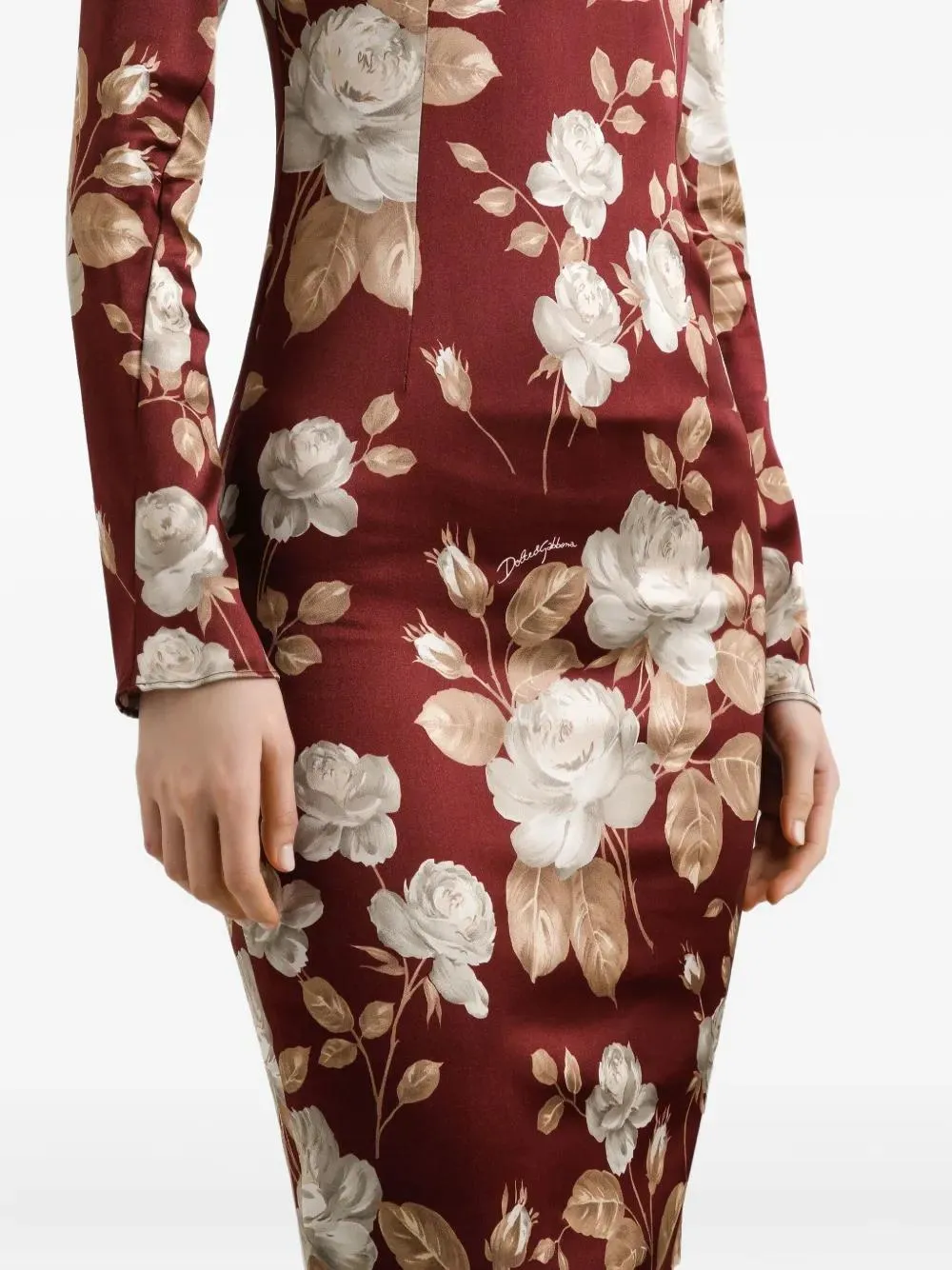ROSE PRINT MIDI DRESS WITH A SQUARE NECKLINE sold by Lord & Taylor product image thumbnail 5